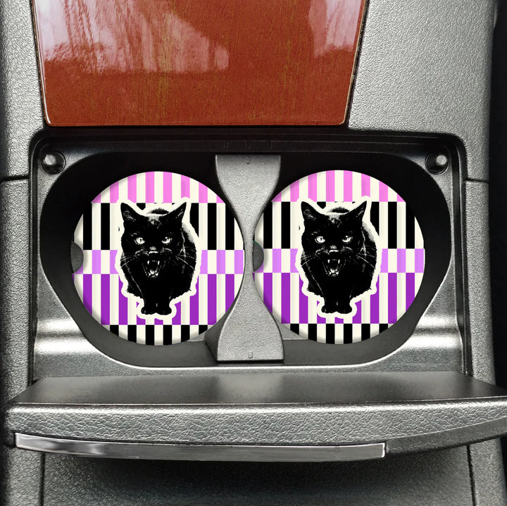 Black Cat Car Coasters