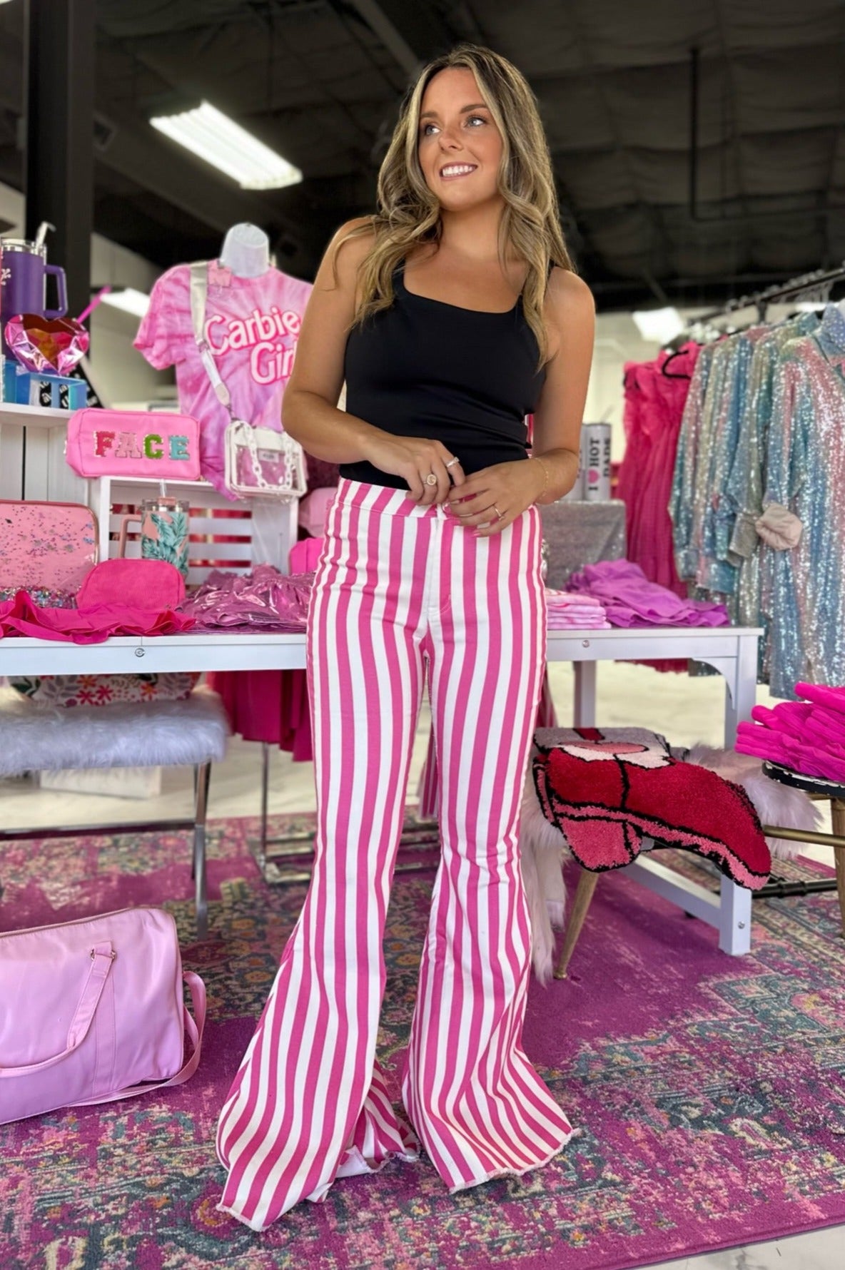 The Lanie Striped Bell Bottoms