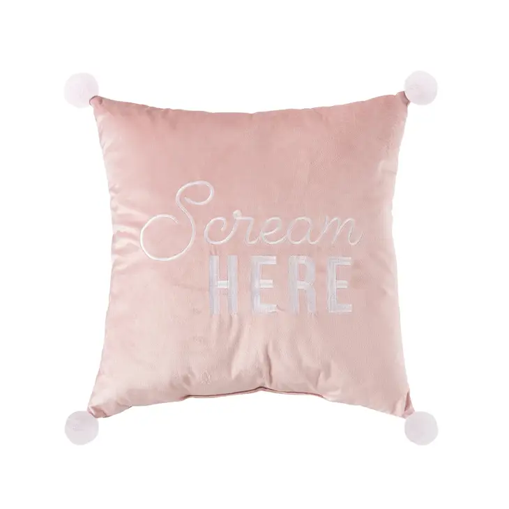 Scream Here Velvet Pillow