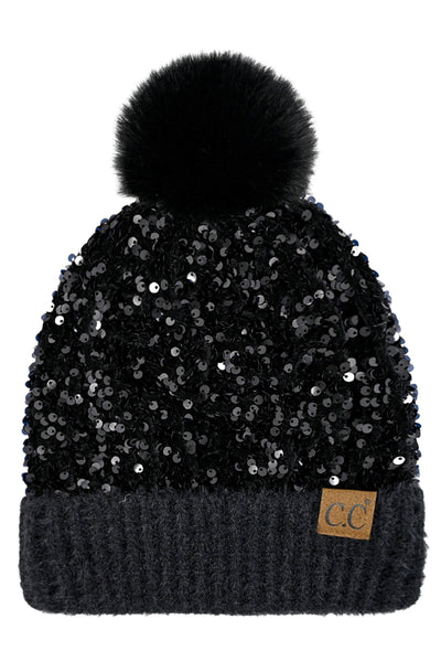 Sequin CC Beanie