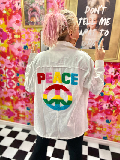 Peace And Love Button Down Top