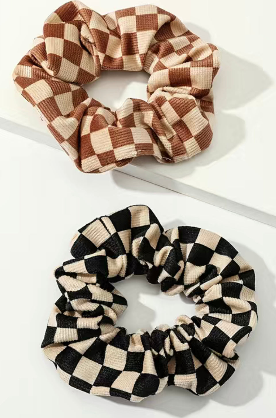 Checkered Hair Scrunchie