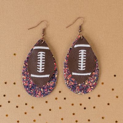 Layered Football Earrings