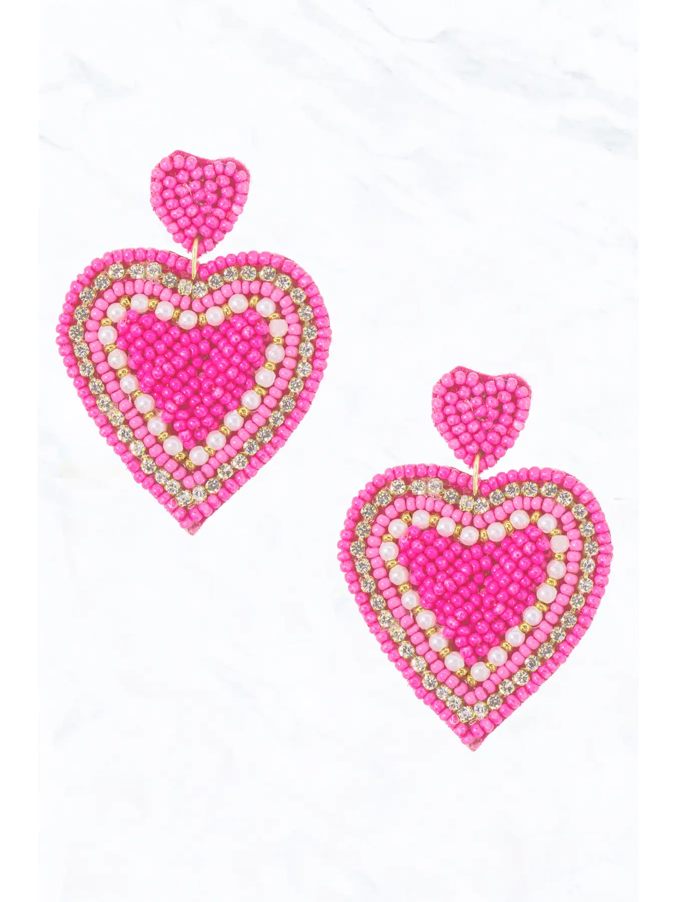 Beaded Heart Earrings