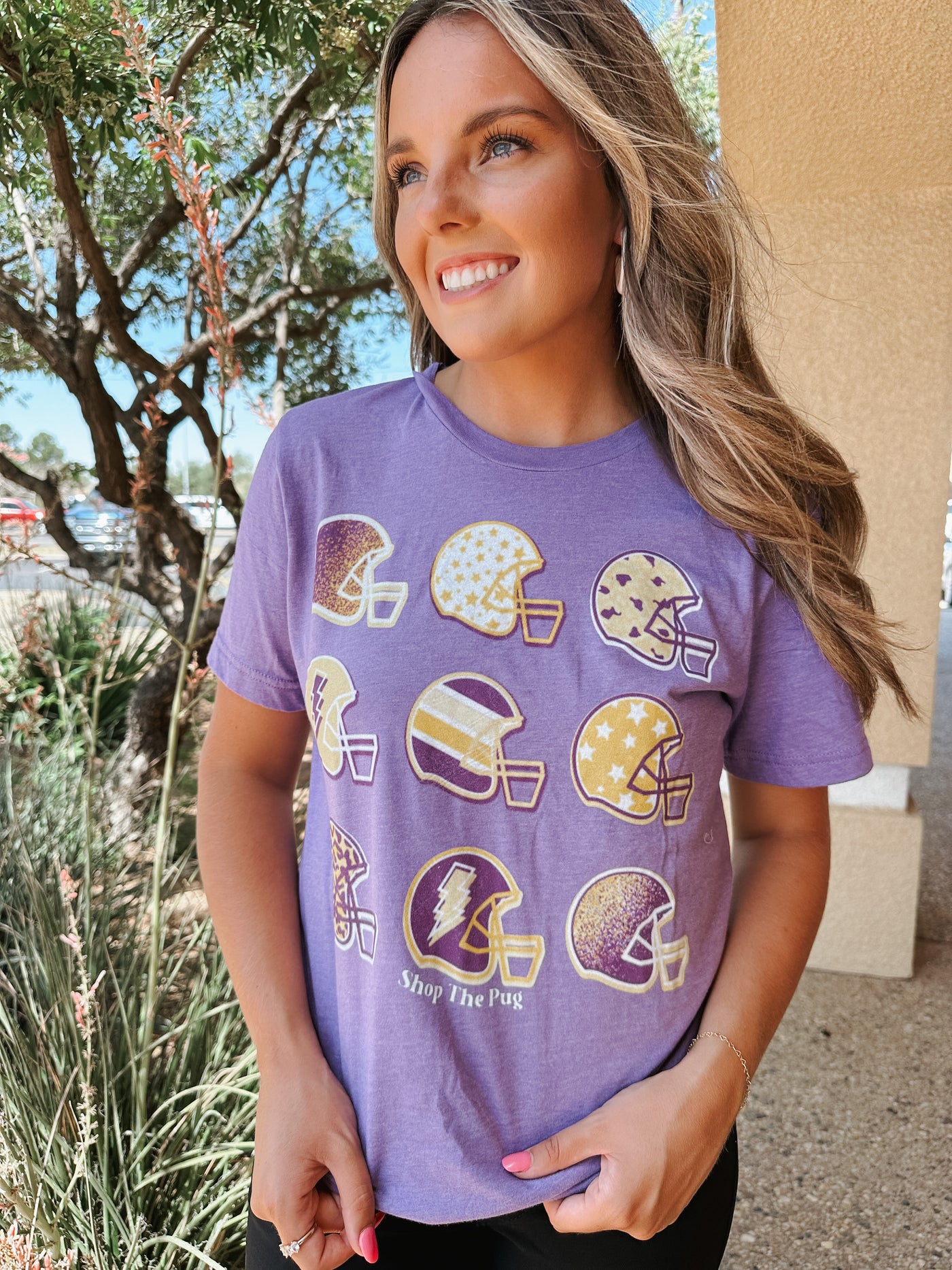 Purple & Yellow Football Tee