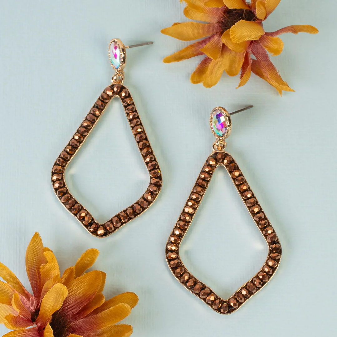 Crystal Studded Drop Earrings