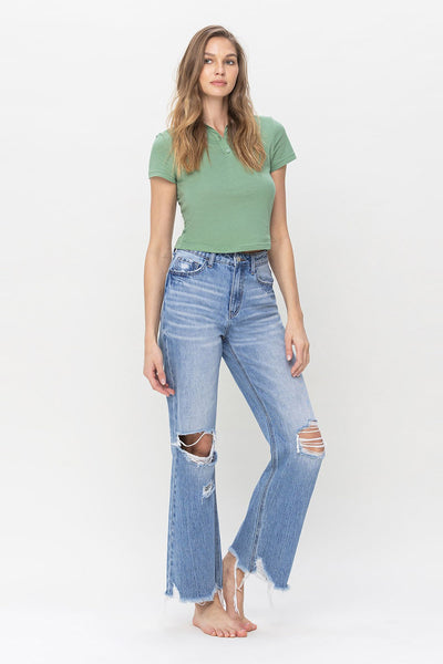The Laya Distressed Flare Jean