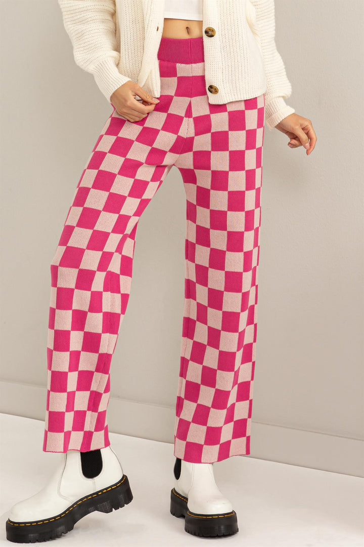 In Check Patterned Pants