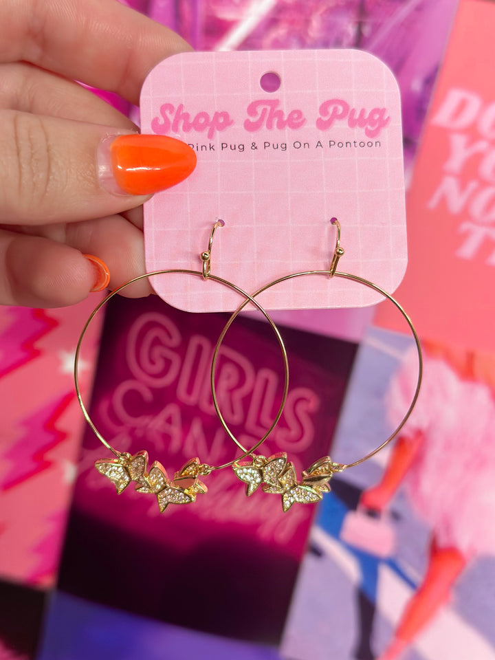 Butterfly Hoop Earrings