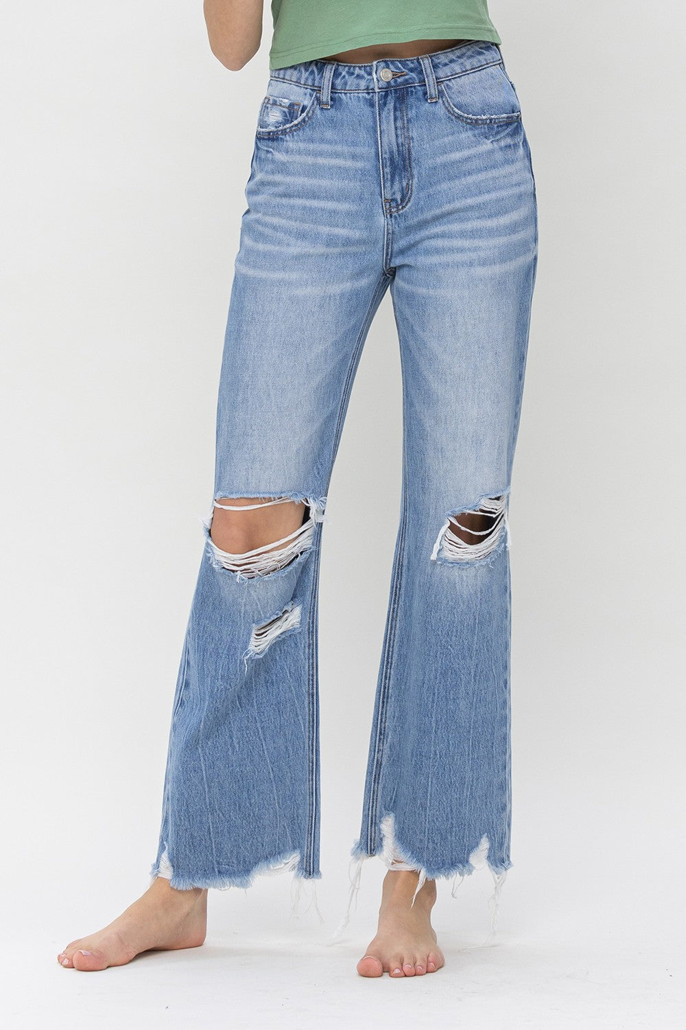 The Laya Distressed Flare Jean