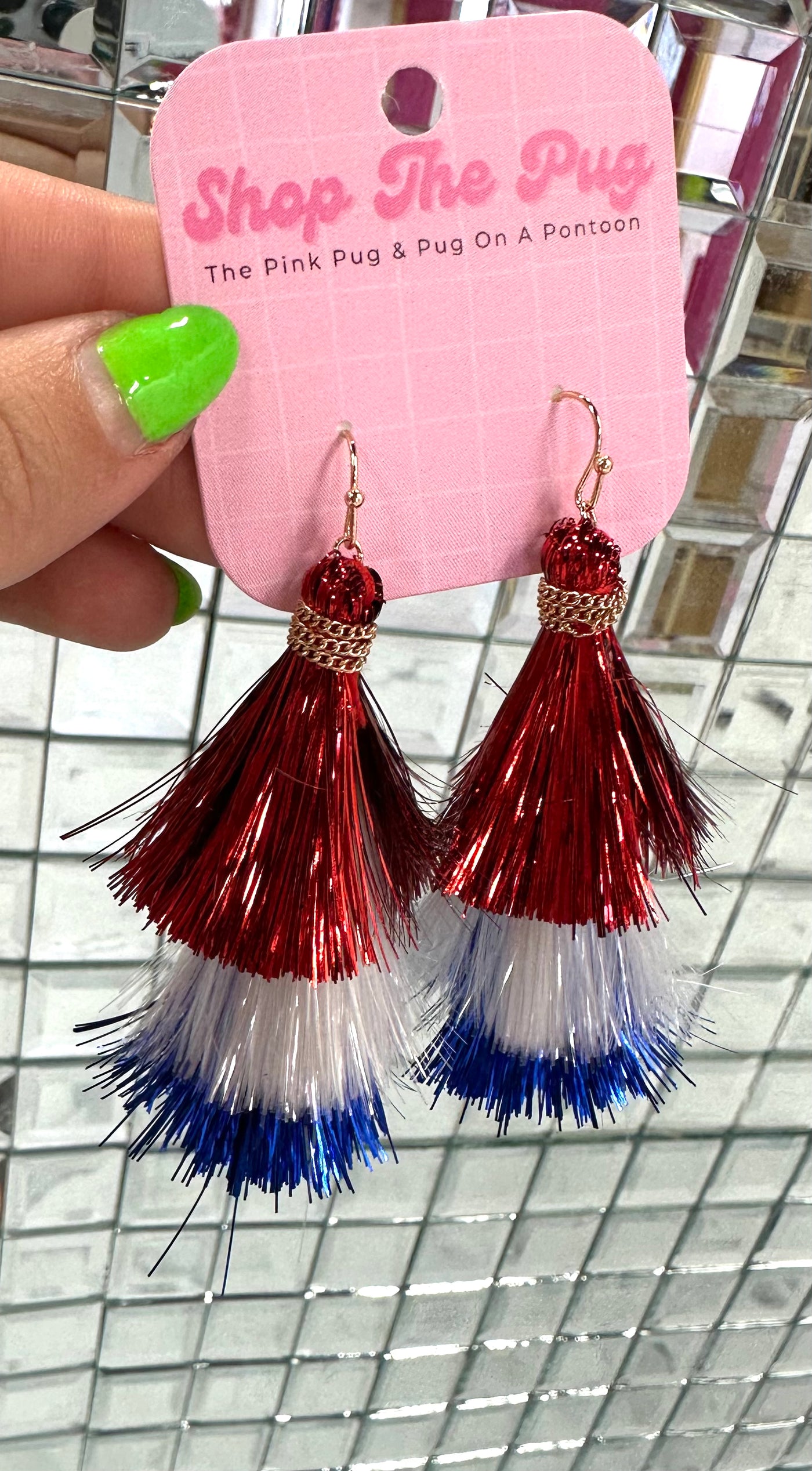 Patriotic Tassel Earrings