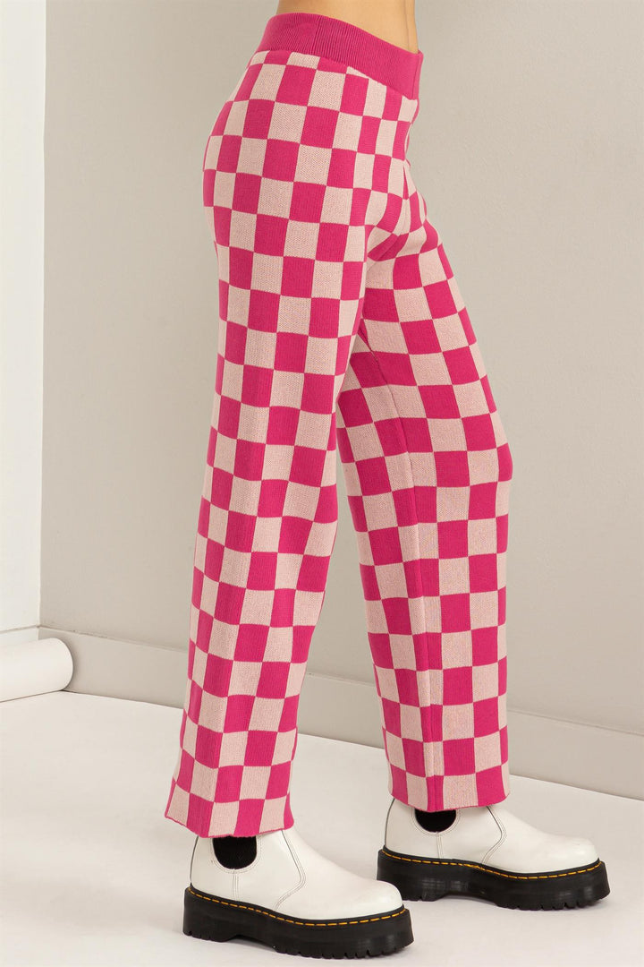 In Check Patterned Pants