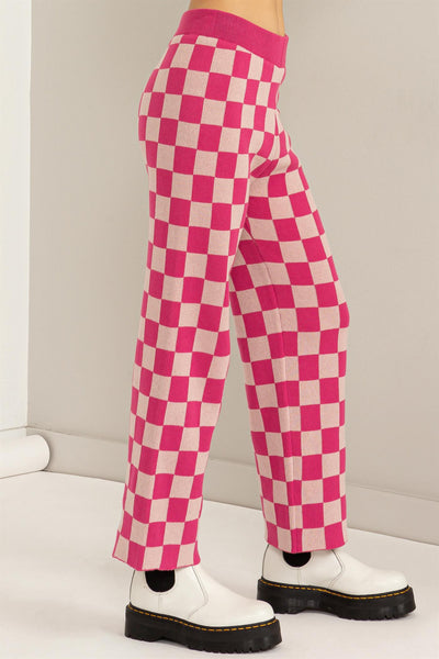 In Check Patterned Pants