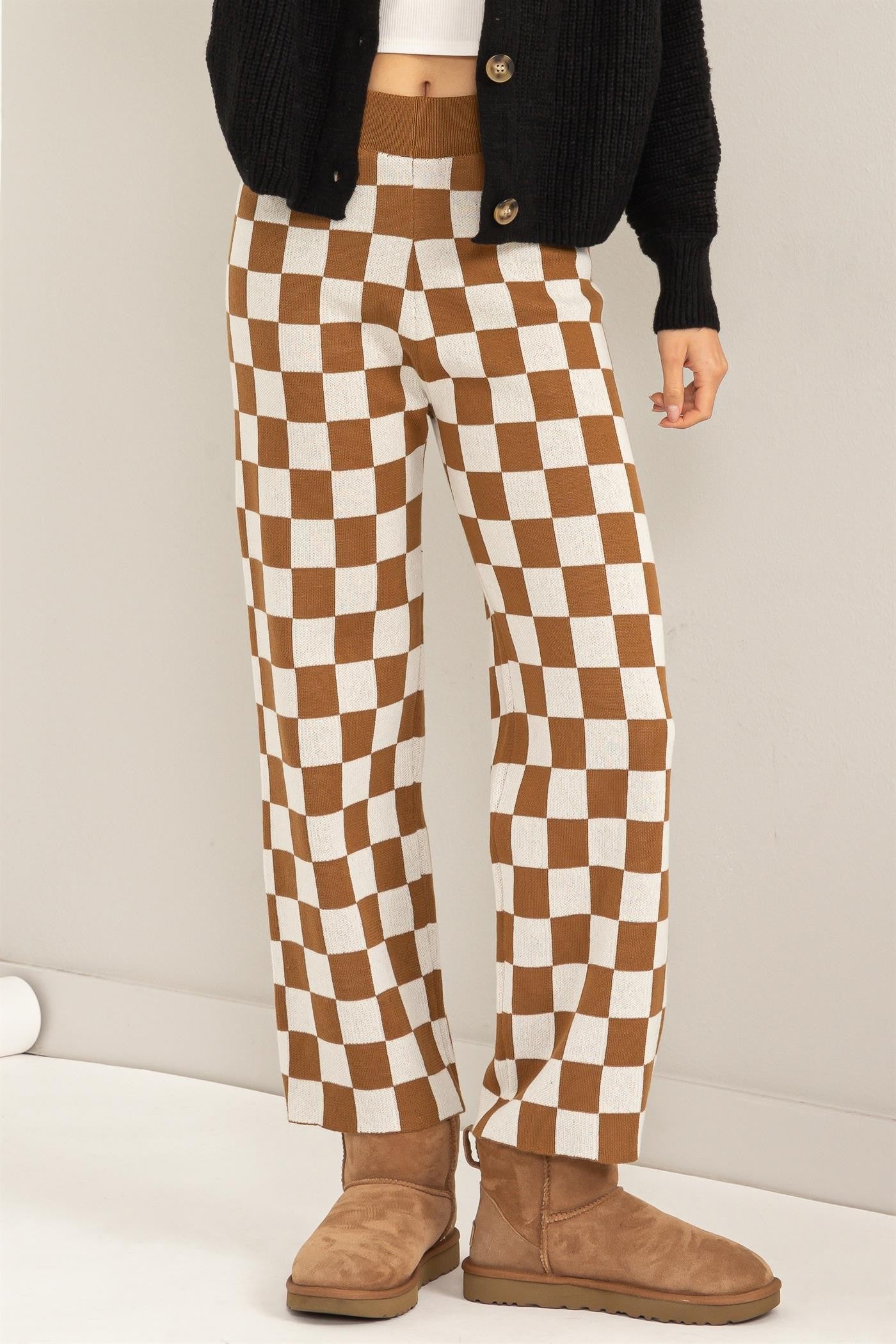 In Check Patterned Pants