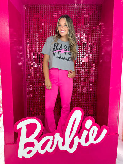 Presleigh Pink Flare Jeans