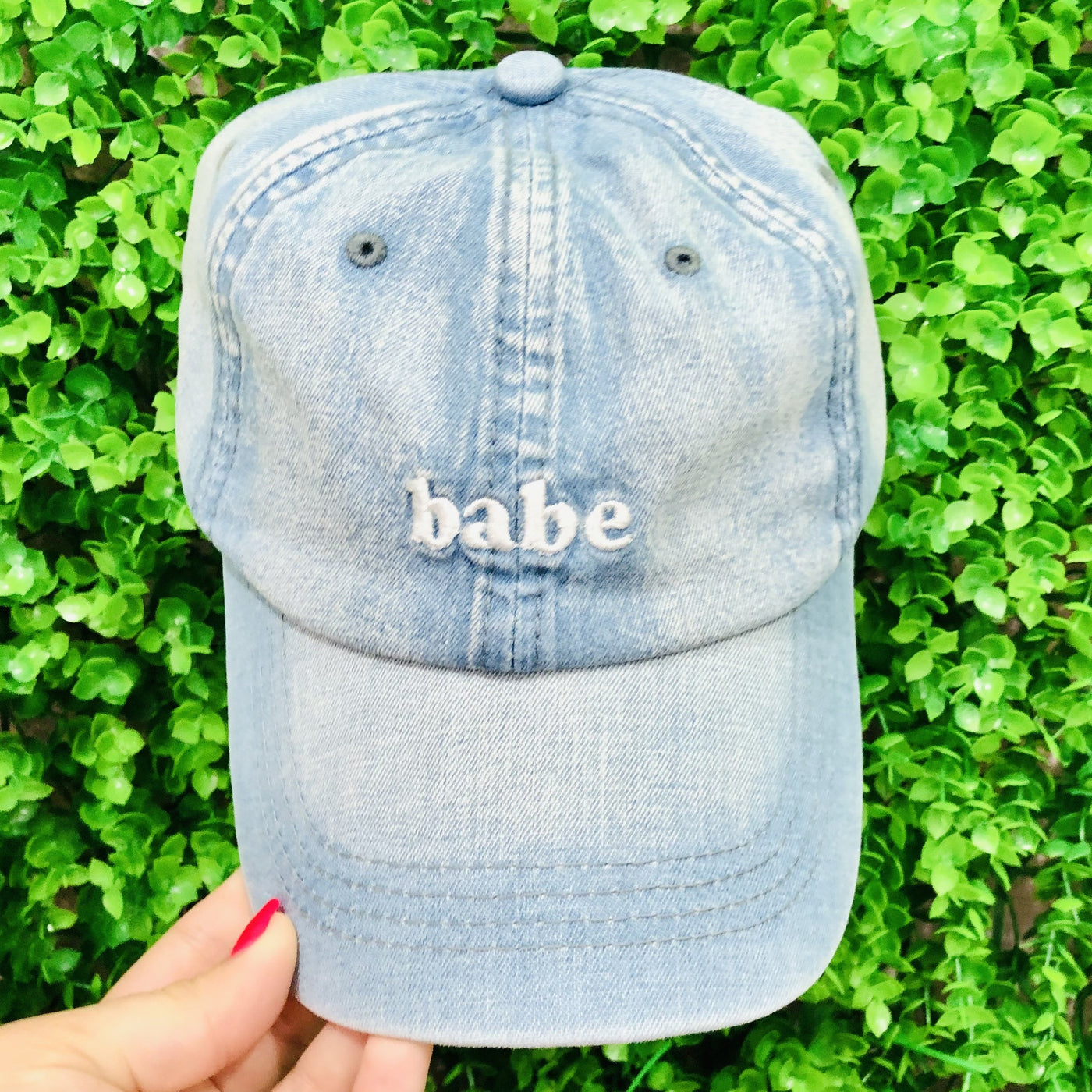 Babe Light Denim Acid Wash Hat