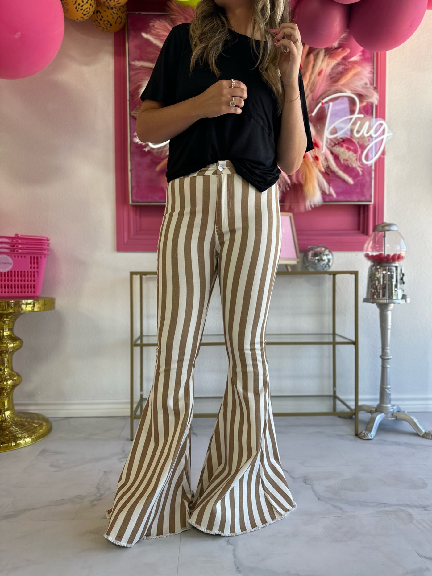 The Lanie Striped Bell Bottoms