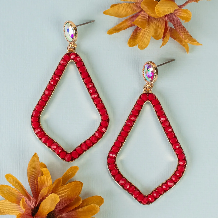 Crystal Studded Drop Earrings