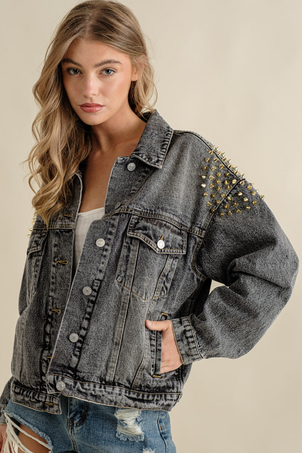 The Noelle Studded Denim Jacket