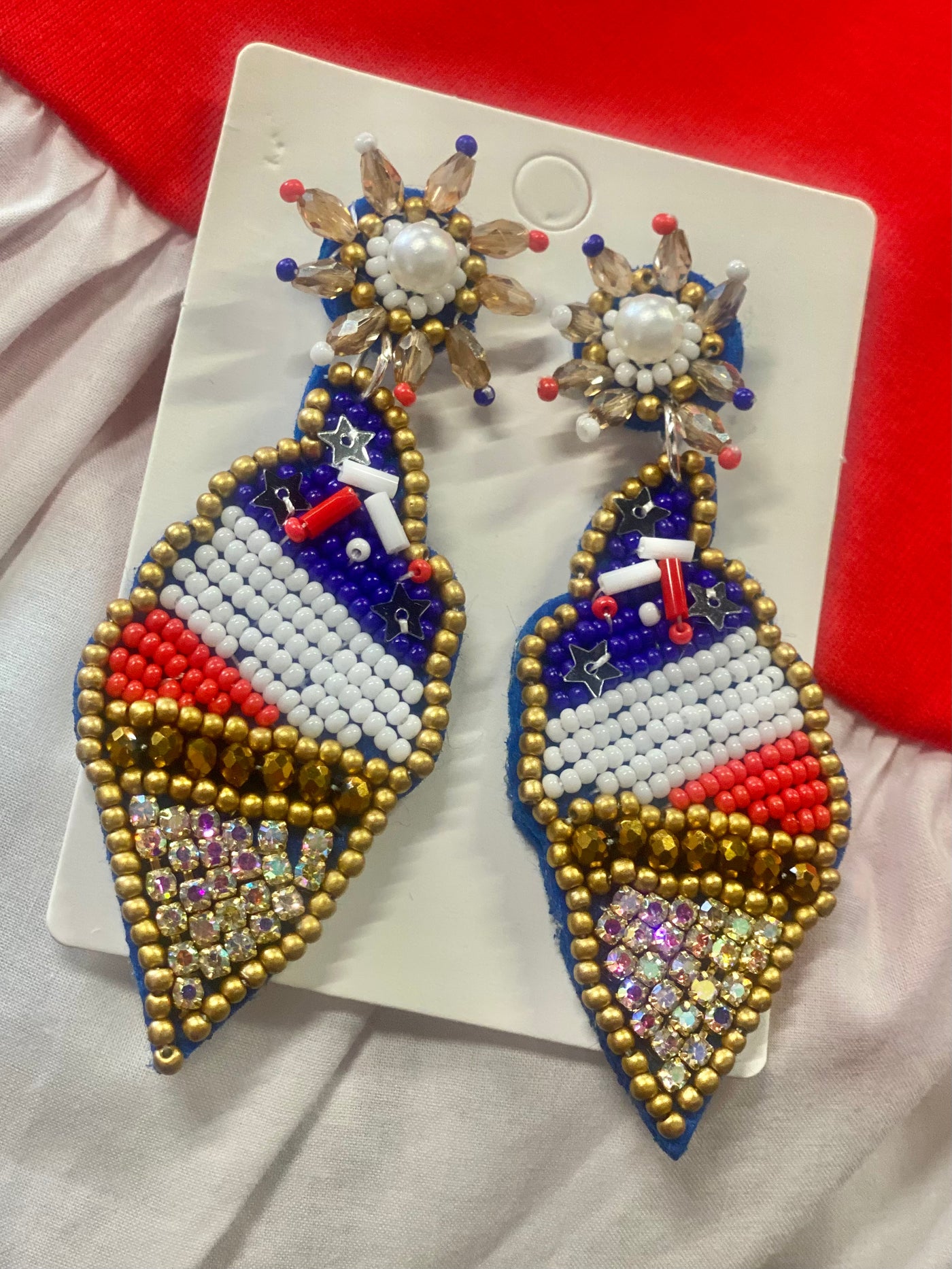 USA Ice Cream Cone Earrings