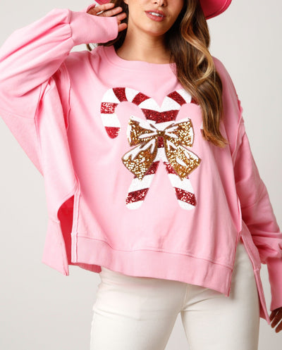 Candy Cane Sweater Top