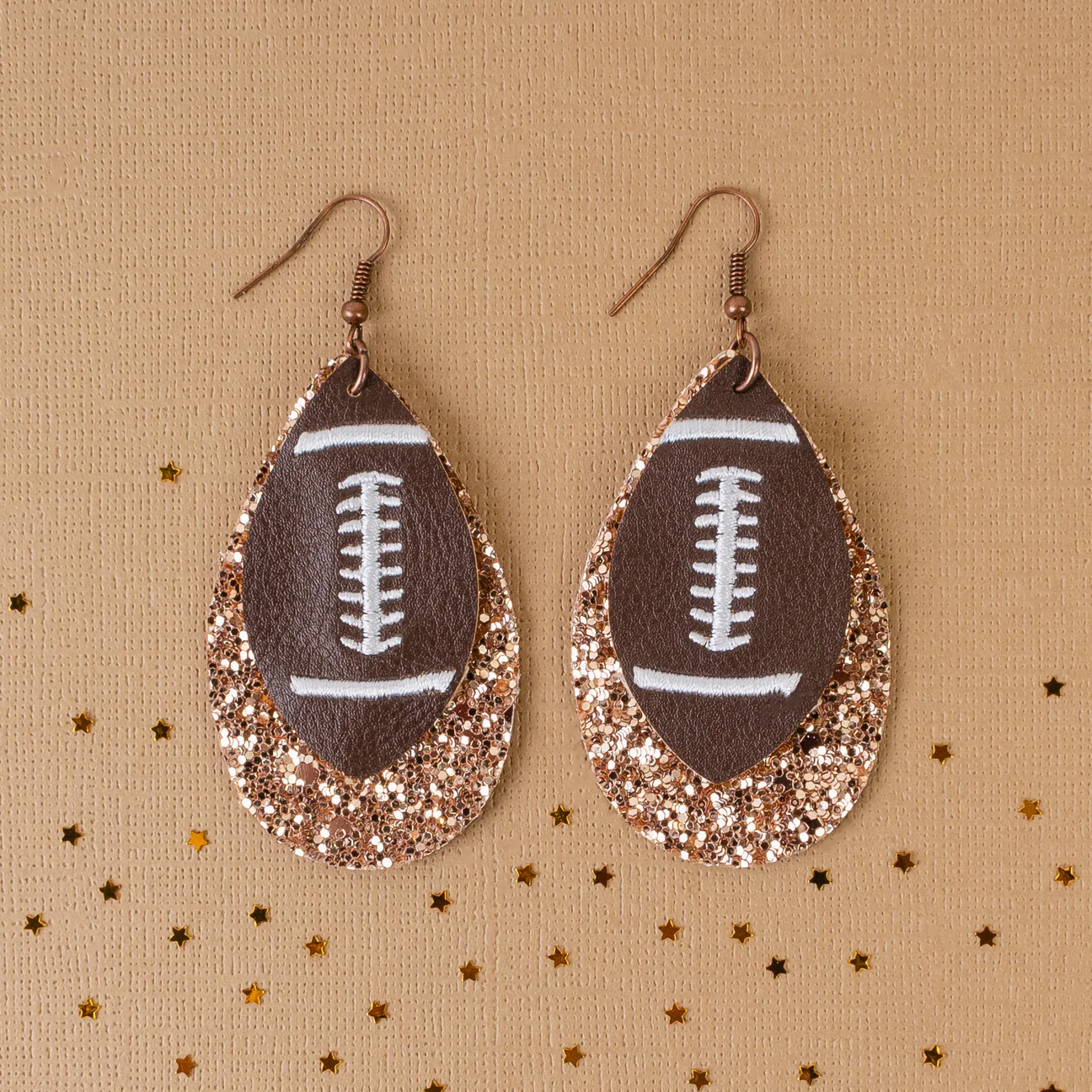 Layered Football Earrings