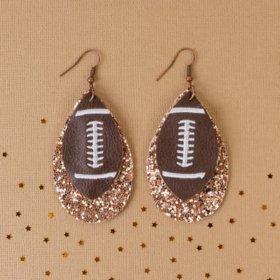 Layered Football Earrings