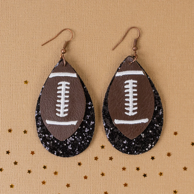 Layered Football Earrings