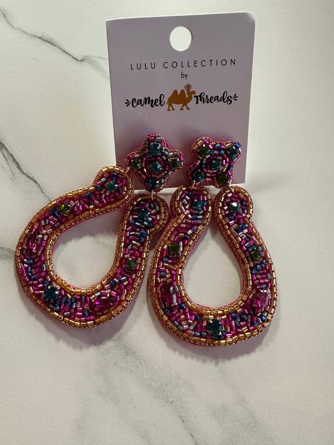 Pink Horseshoe Earrings