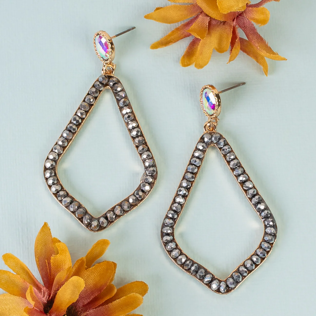 Crystal Studded Drop Earrings