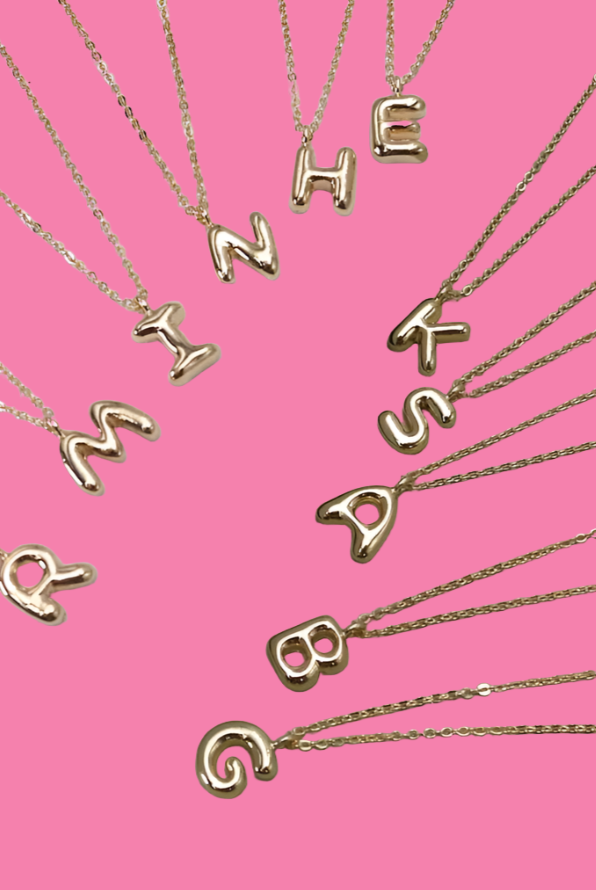 Balloon Bubble Initial Necklace