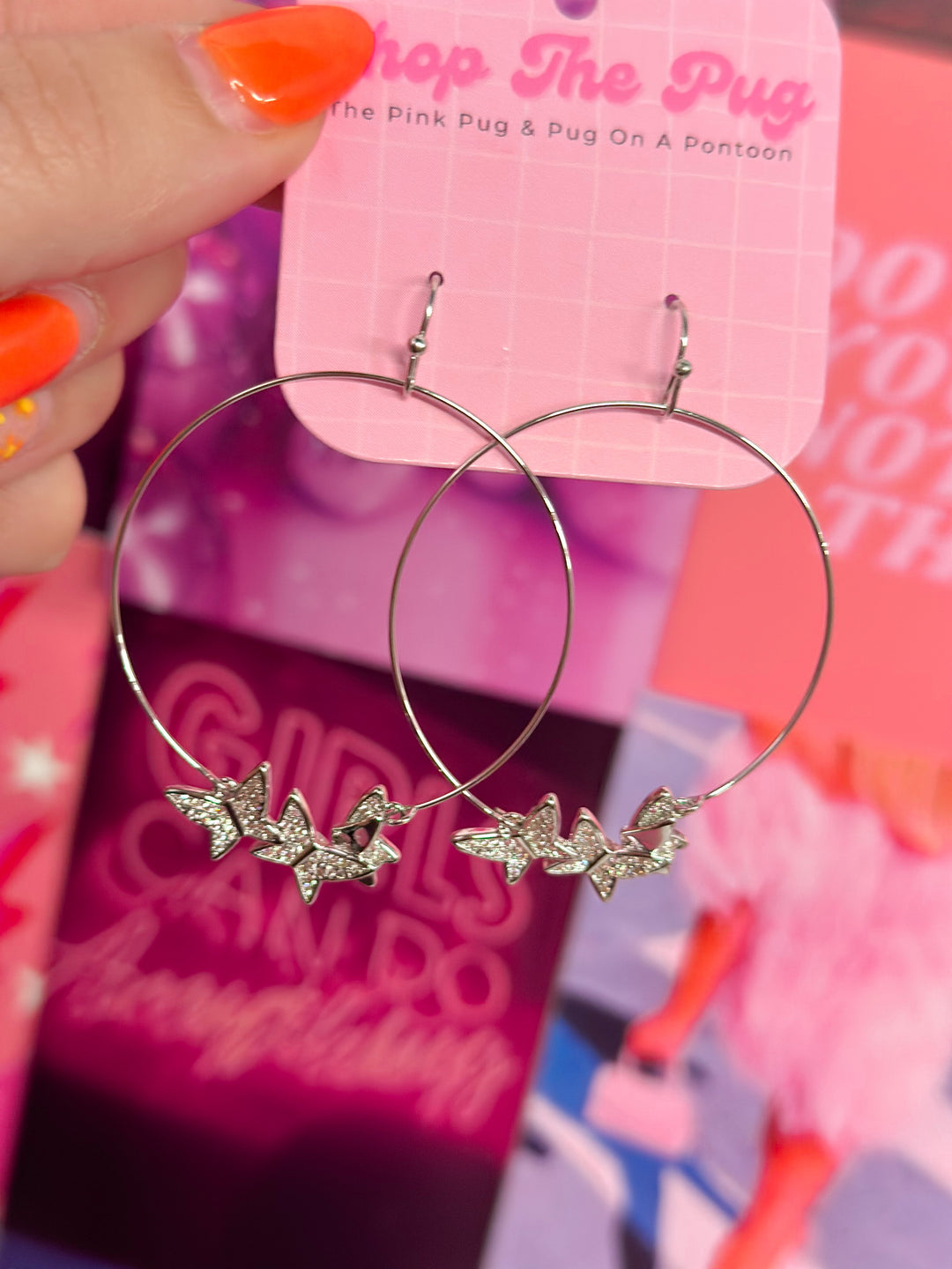 Butterfly Hoop Earrings