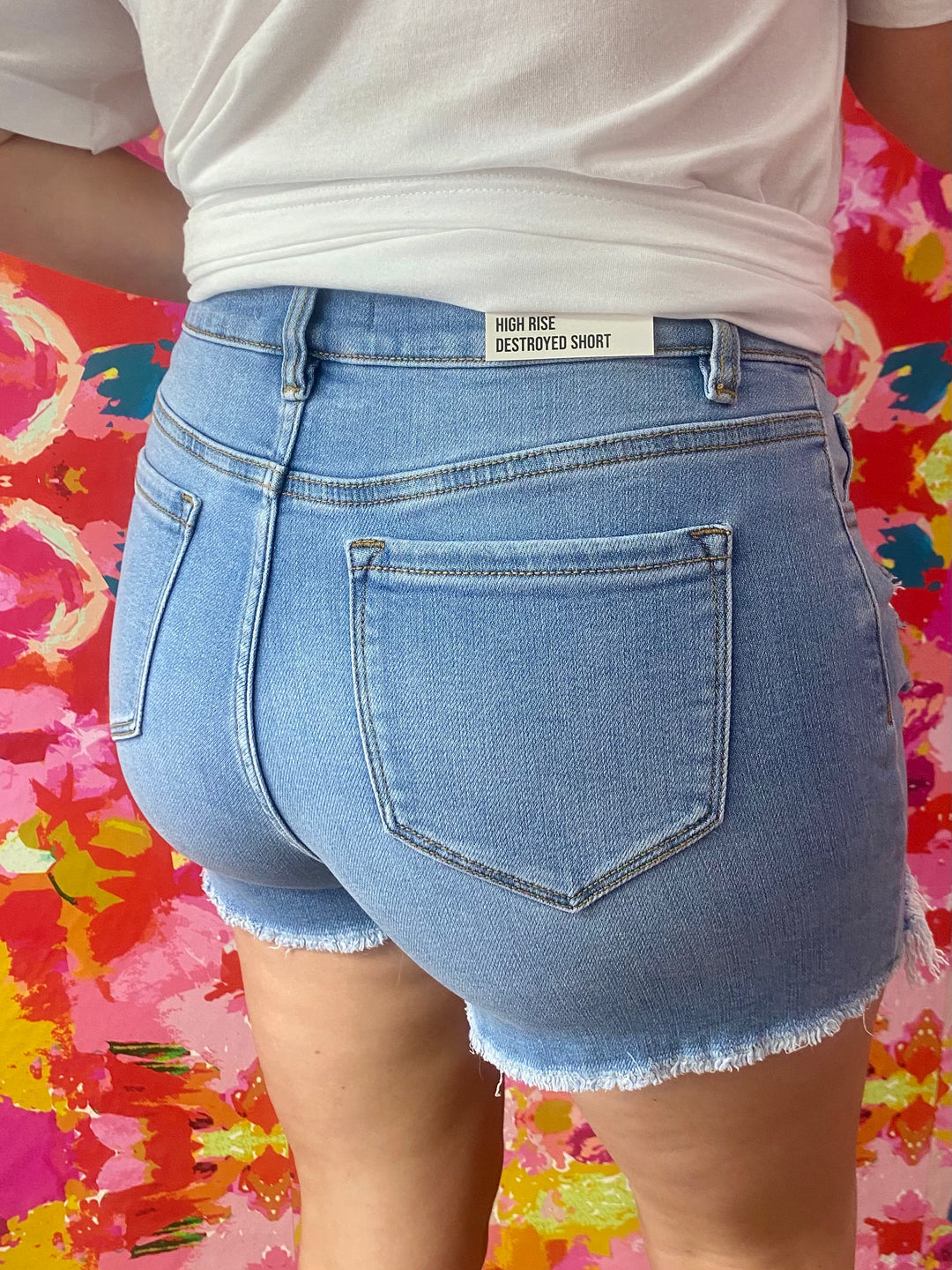 Ride The Waves Light Wash Demin Shorts