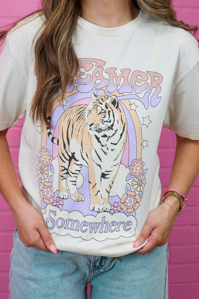 Dreamer Somewhere Tiger Graphic Tee