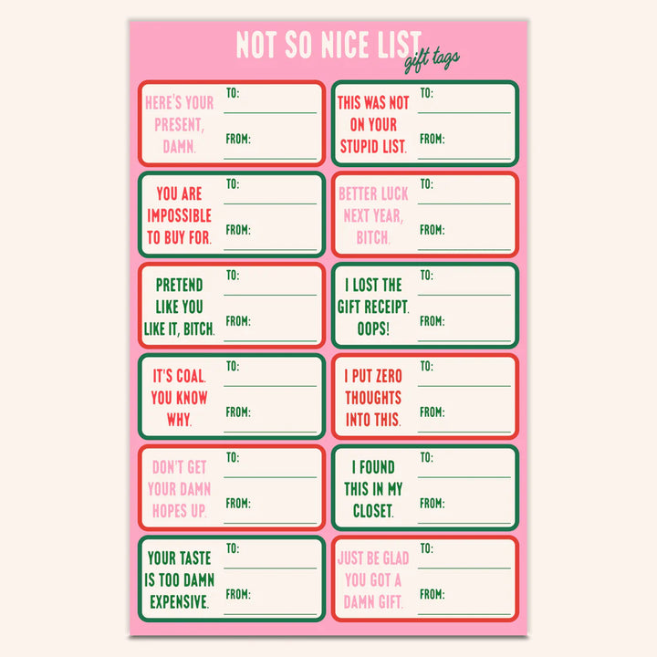 Snarky Christmas Gift Tag Set