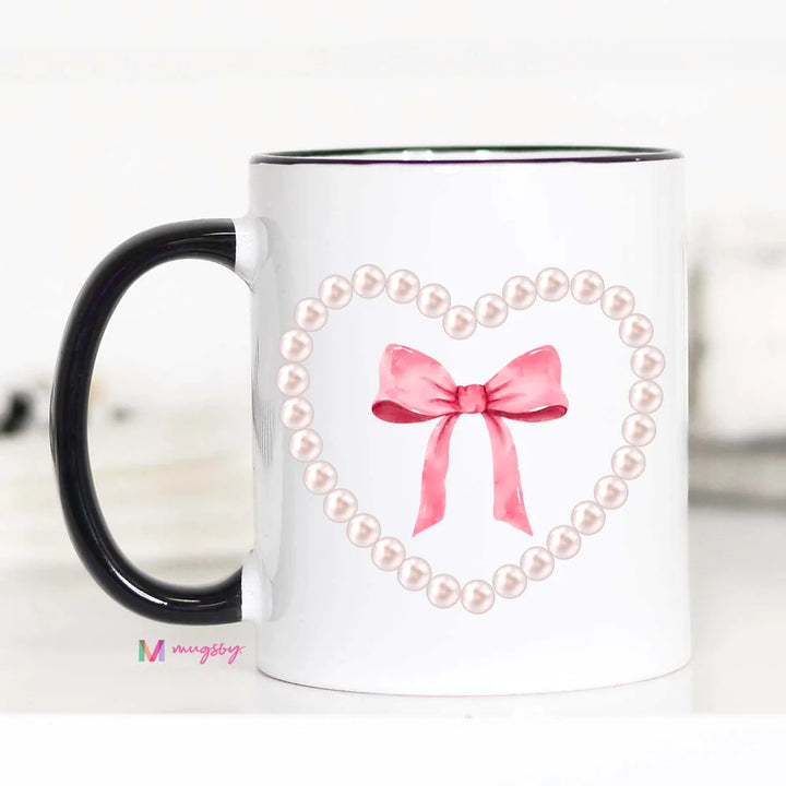 Pearls and Bow Coquette Coffee Mug