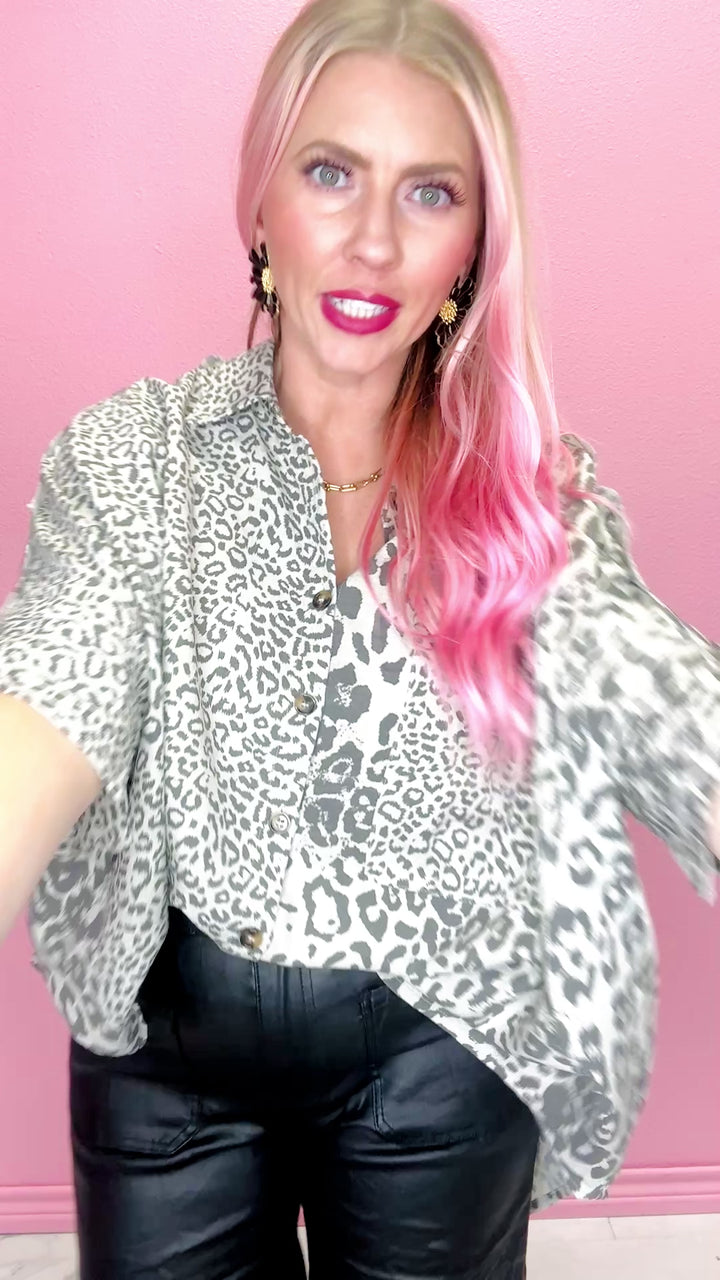The Wild Card Leopard Button-Down