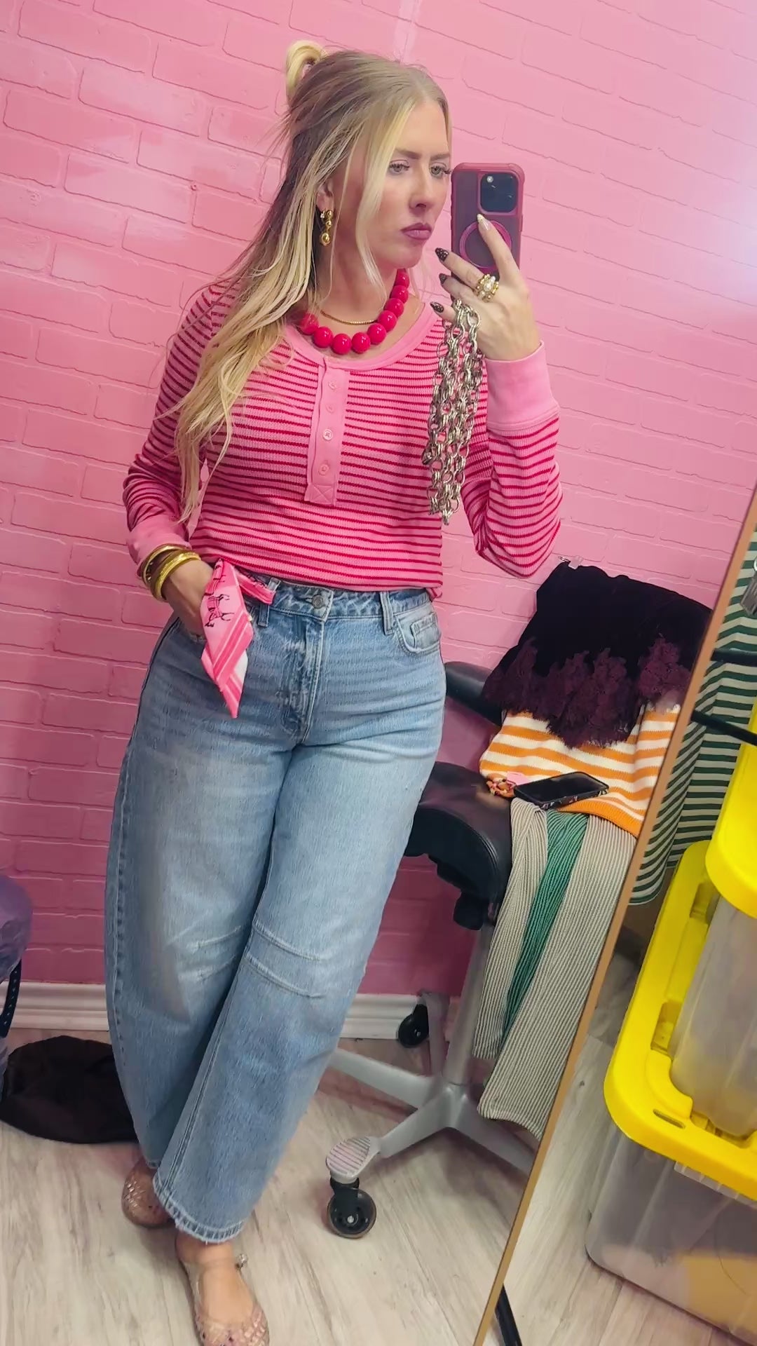Everyday Stripe Henley Top