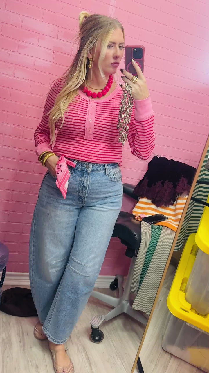 Everyday Stripe Henley Top