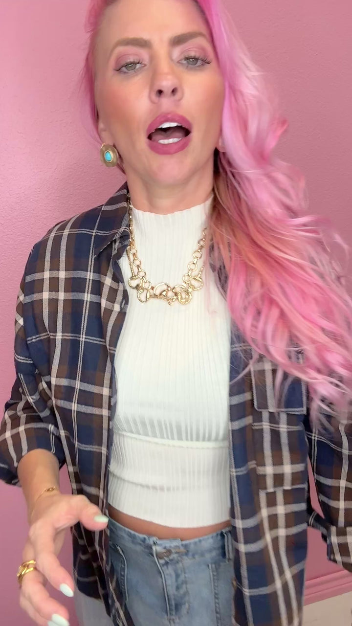 The Aspen Plaid Top