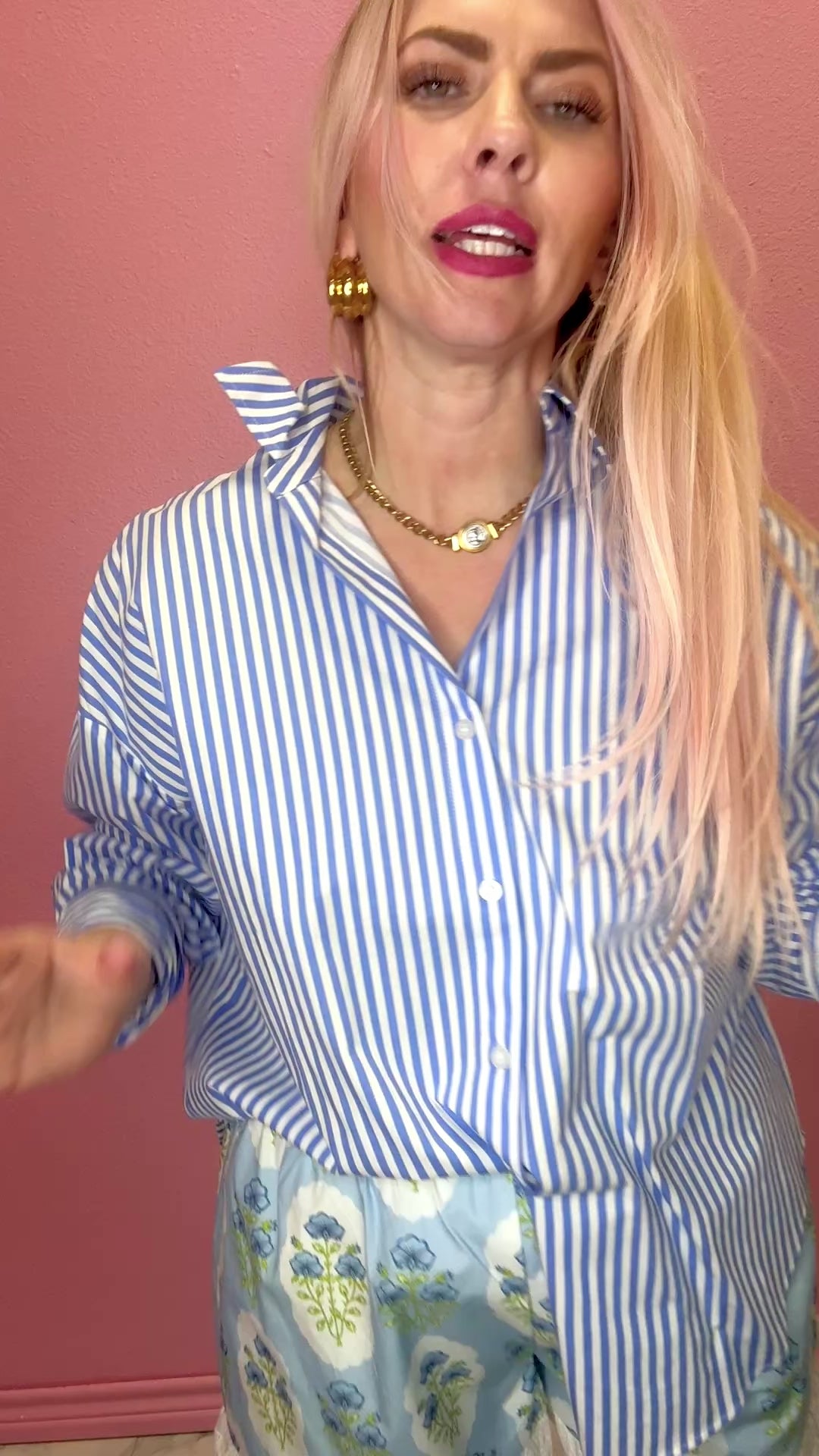 Stripe Me Pretty Button Up Top