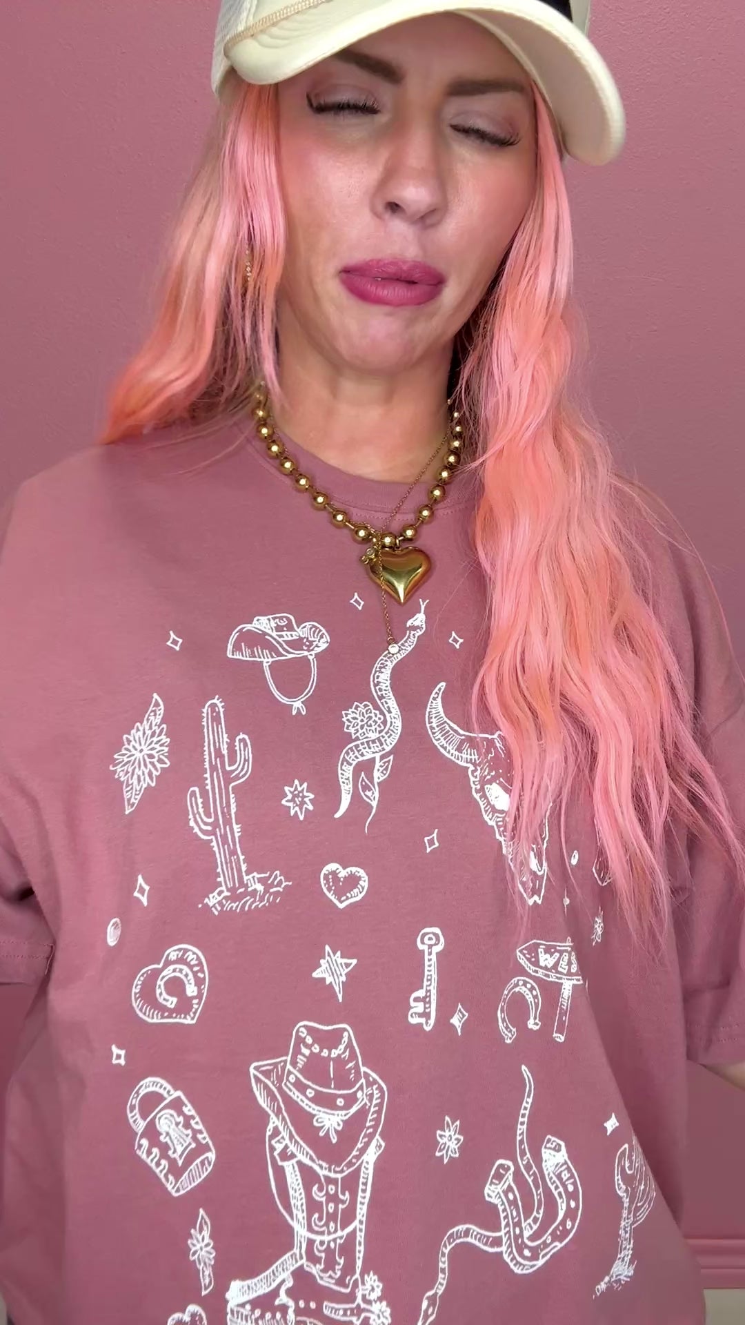 Wild Western Mauve Crop Tee