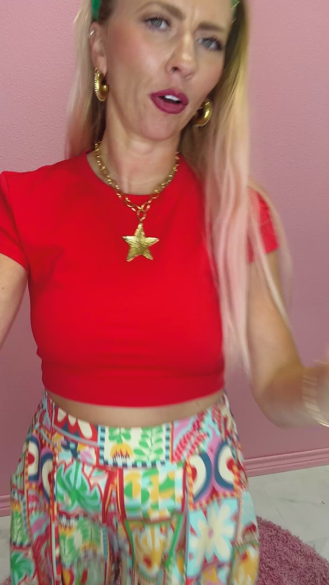 The Lidia Patch Flower Wide Leg Pants