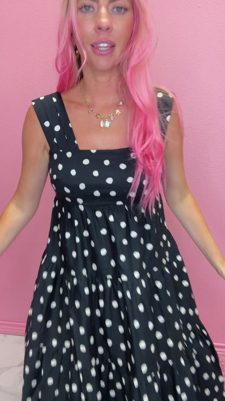 Polkadot Couture Midi Dress