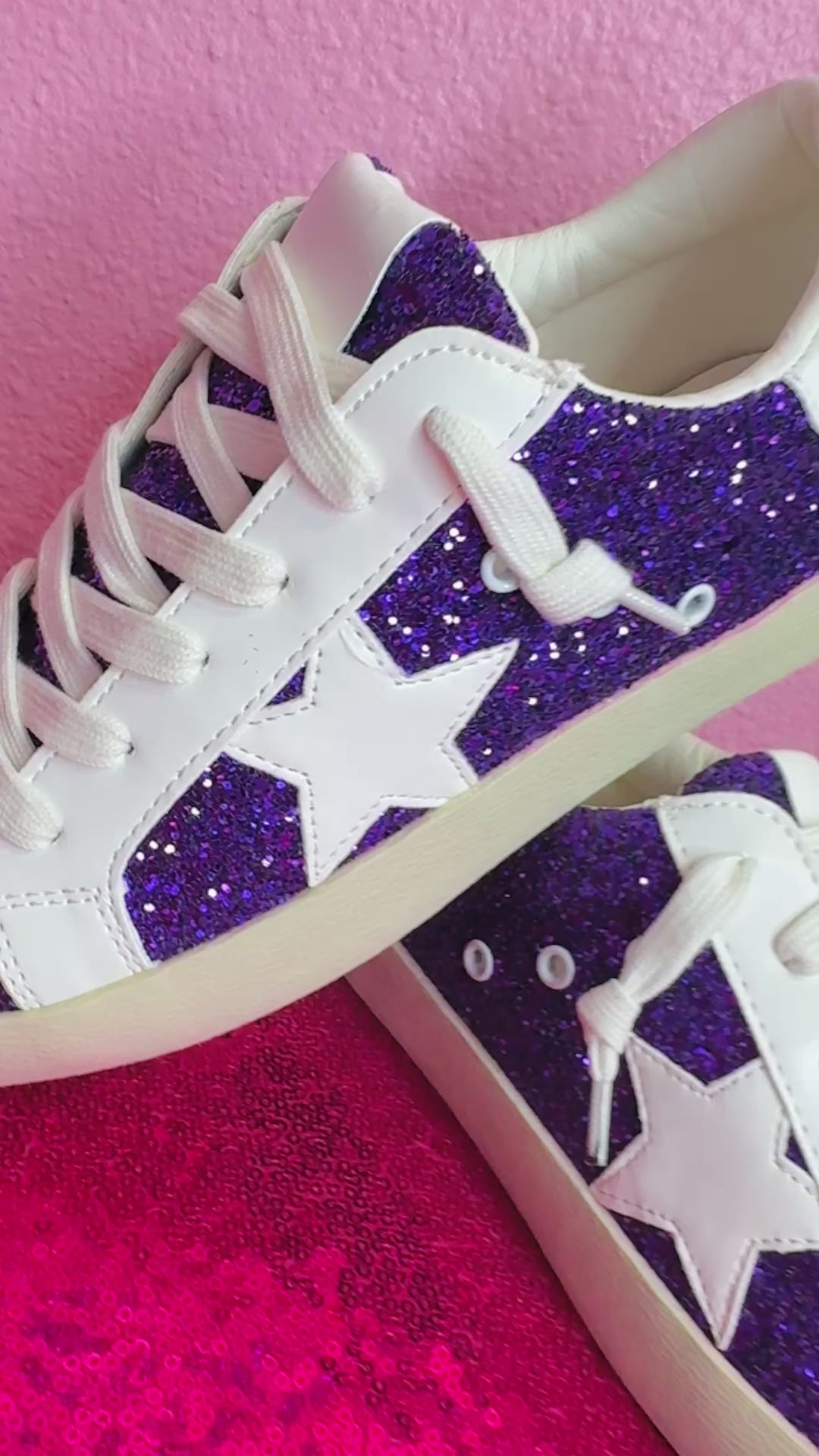 Purple Rally Glitter Sneakers