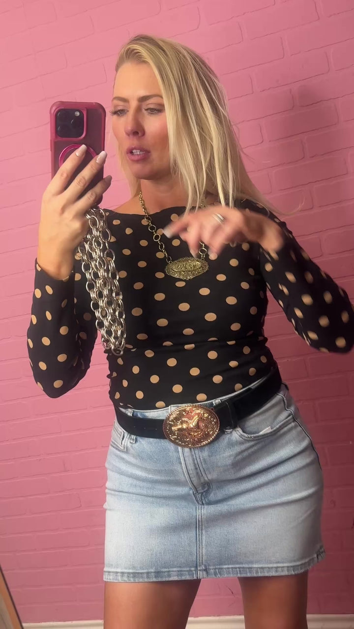 Polka Dot Darling Knit Top