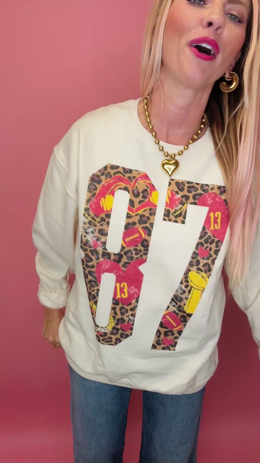 87 Leopard Football Sweatshirt