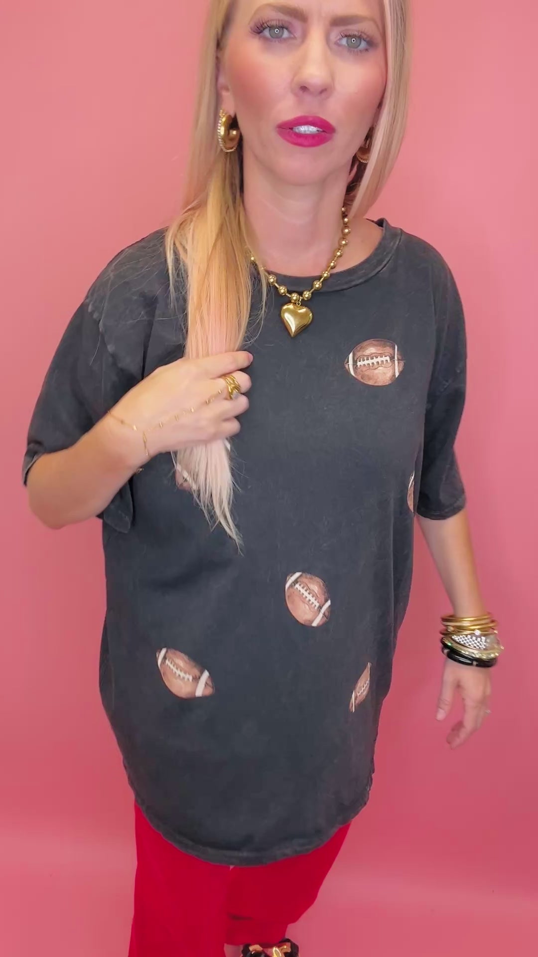 Football Days Oversized Graphic Tee