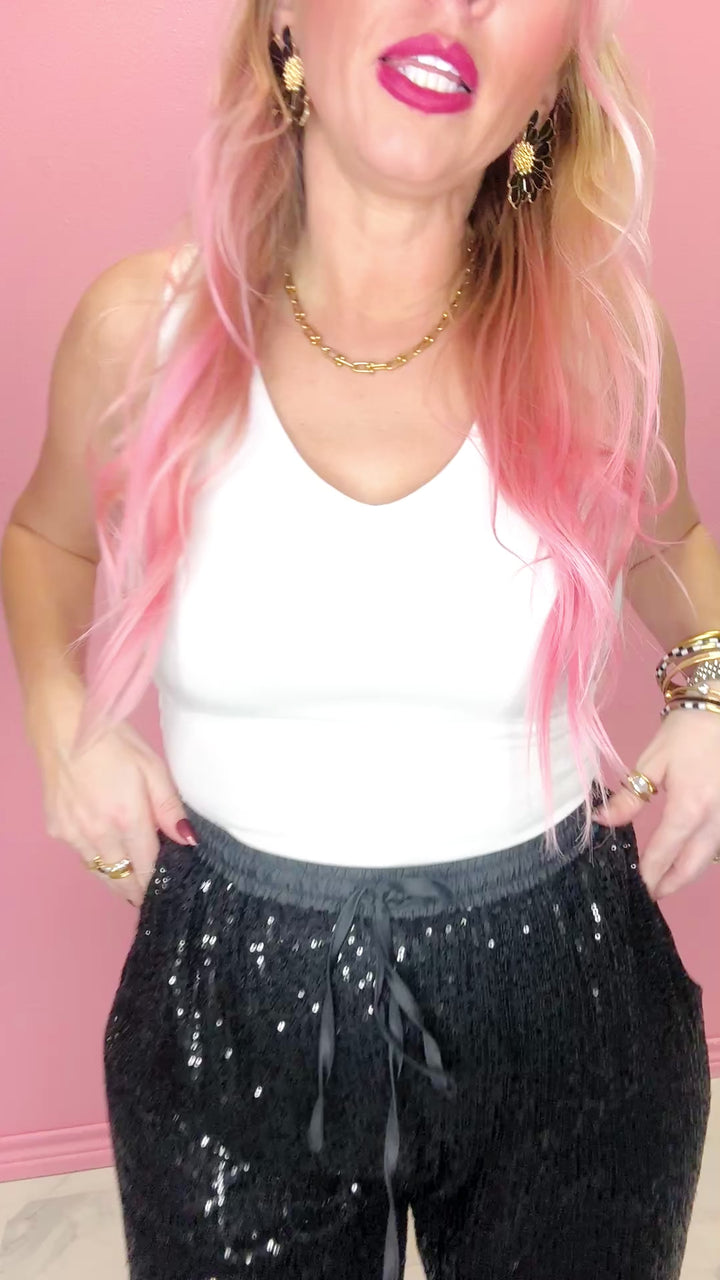 Steal The Show Sequin Joggers