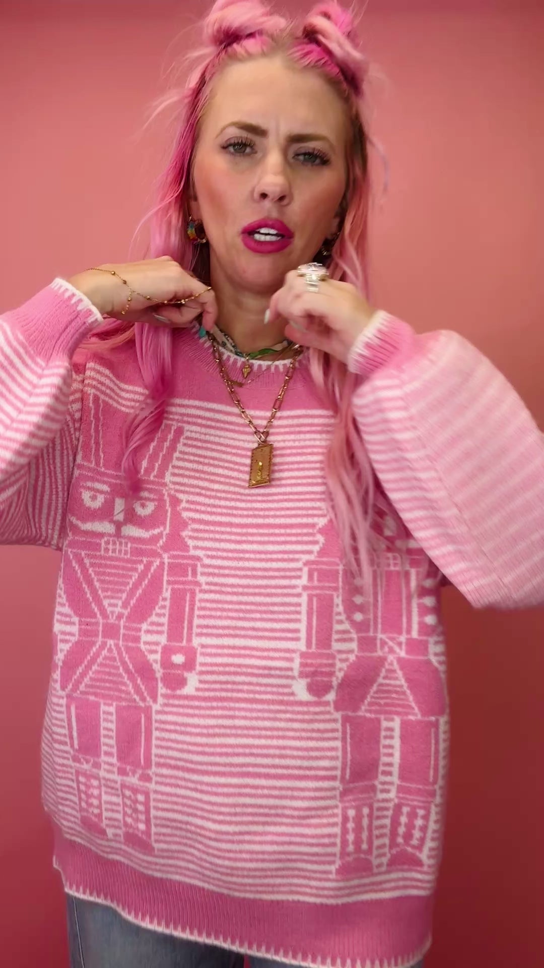 Nutcracker Stitched Christmas Sweater